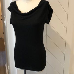Black short sleeve rayon sweater